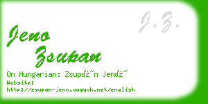 jeno zsupan business card